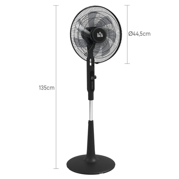 Rootz piedestal fan Ø 42 cm - oscillerende ventilator - stille ventilator - mygfri - 45L x 42W x 120-135h cm