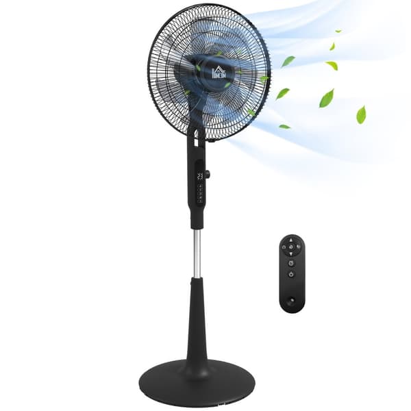 Rootz piedestal fan Ø 42 cm - oscillerende ventilator - stille ventilator - mygfri - 45L x 42W x 120-135h cm