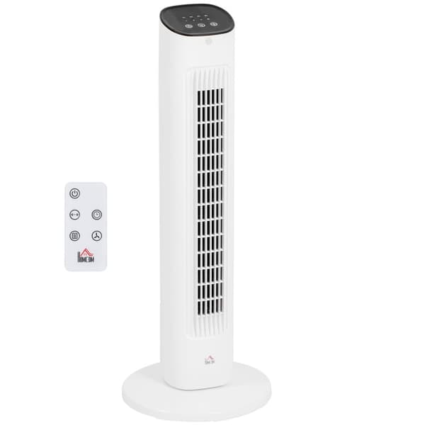 Rootz -pylväspuhallin 50W - Tower -tuuletin - värähtelevä tuuletin - hiljainen jäähdytys - 30 x 30 x 78 cm - Remote & Ajastin