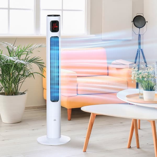 Rootz Column Fan - Tower Fan - Oscillation Fans - Energibesparing - 31,5 cm x 31,5 cm x 117 cm - Fjärrkontroll ingår