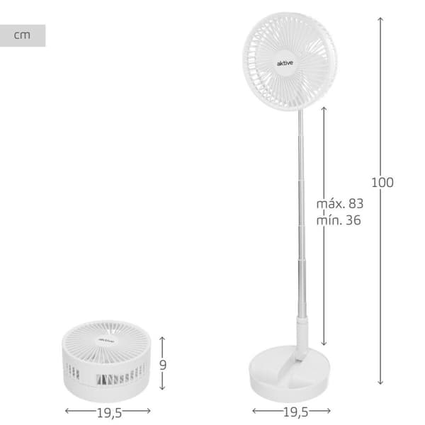 Fleksibel Bærbar Ventilator Aktive Genopladelig (4 enheder)