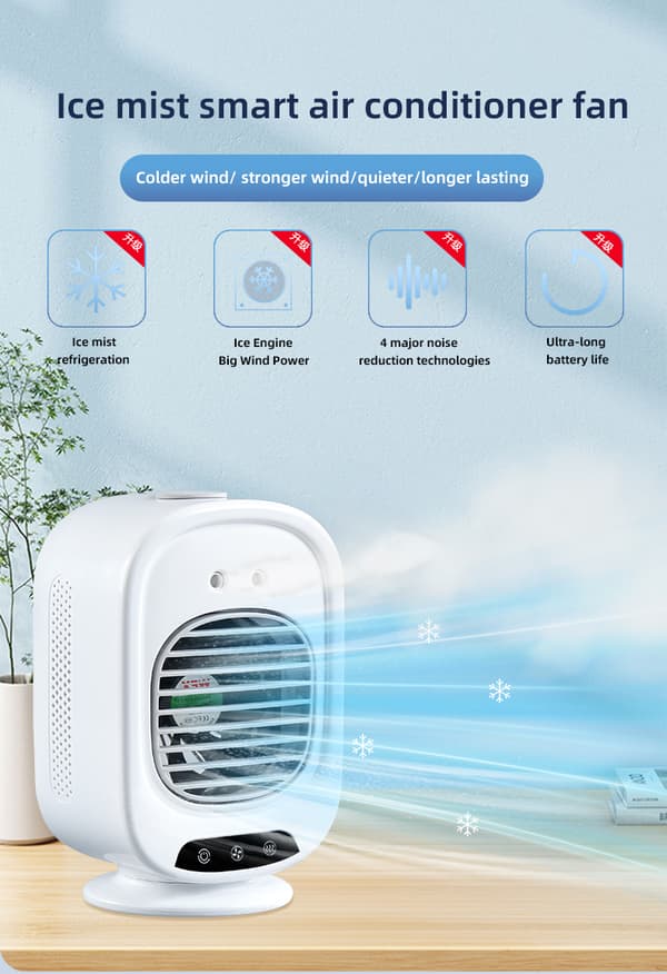 INF Kølende Misting Fan - Smart Desktop Air Cooler med 3 hastigheder