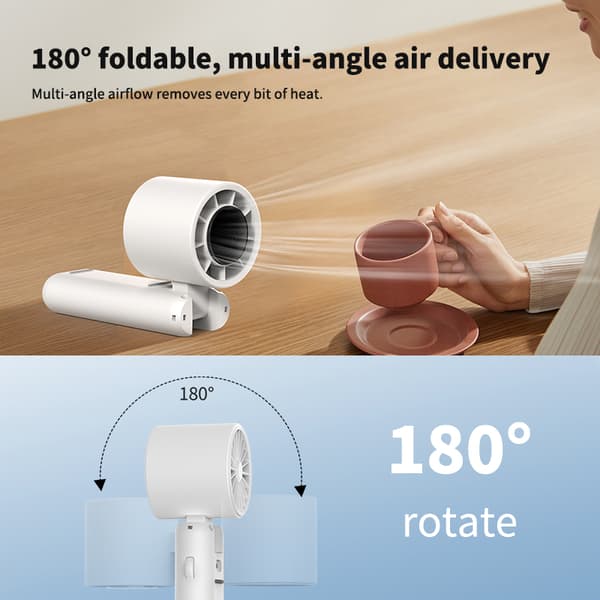 INF WT22 Digital Display Folding High-Speed Fan Hvit