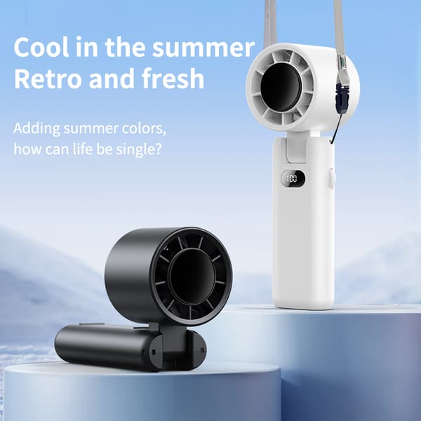 INF WT22 Digital Display Folding High-Speed Fan Hvit