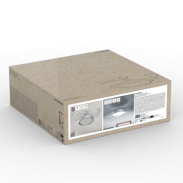 Takfläkt med LED-ljus och 4 Infällbara Blad Silteez InnovaGoods Silvrig 80 W Ø49-104 cm