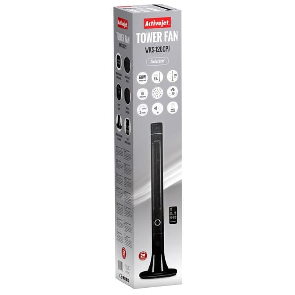 Tornituuletin Activejet WKS-120CPJ Musta 60 W