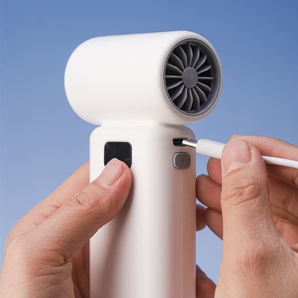 INF Håndholdt ventilator: Bærbar køling med LED-display Hvid