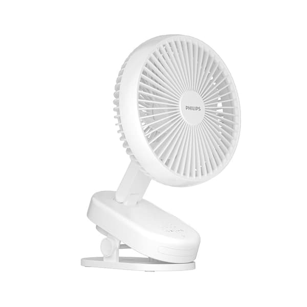Philips lille elektrisk blæser med klemmebeslag - bærbar skrivebordsventilator, super støjsvag artefakt til kontorborde og kollegieskriveborde