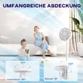Miniatyrbillede 6 af 9: Pedestal Ventilator, 40x36x110 cm, Hvid
