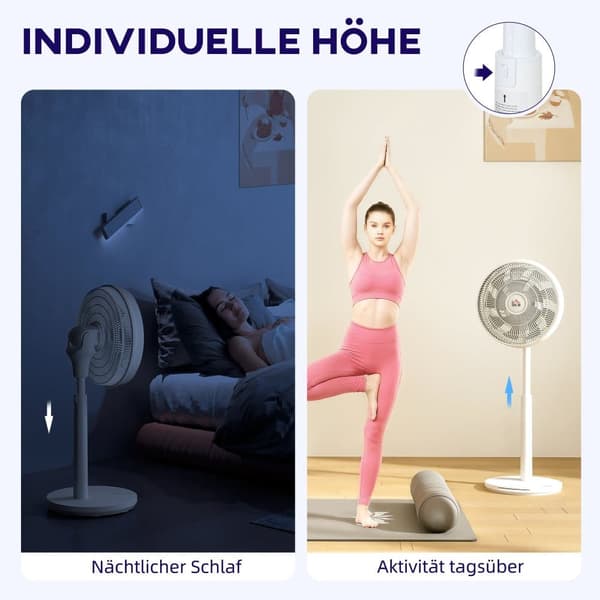 Pedestal Ventilator, 40x36x110 cm, Hvid