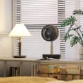 Miniatyrbillede 9 af 9: Stående ventilator, USB-genopladelig ventilator med fjernbetjening, 22x22x29-69 cm, Sort