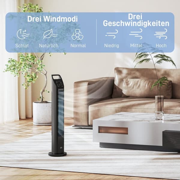 Tårnventilator, Ø18 x 78,5H cm, Sort