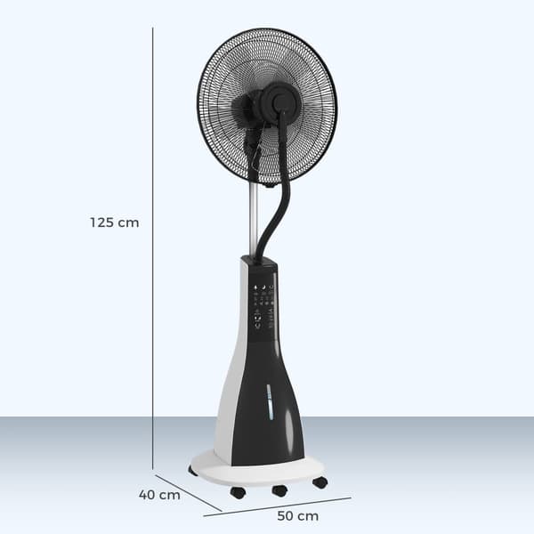 Ventilator med Vandkøling, 50x40x125 cm, Sort og Hvid