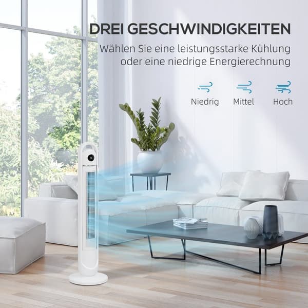Tårnventilator, Ø31 x 109H cm, Hvid