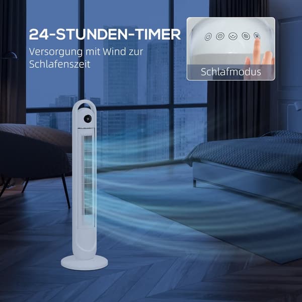 Tårnventilator, Ø31 x 109H cm, Hvid
