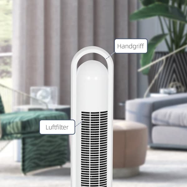 Tårnventilator, Ø31 x 109H cm, Hvid