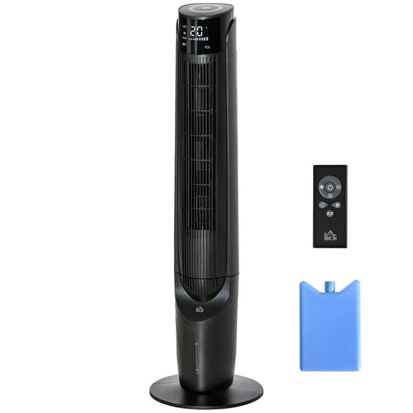 Tårnventilator, 2-i-1, 31.5x31.5x107 cm, Sort