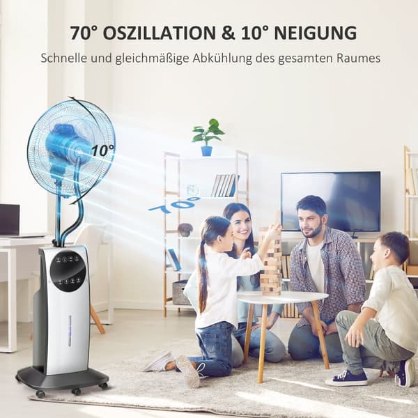 Stående ventilator, Ø 44,5x135H cm, Sort