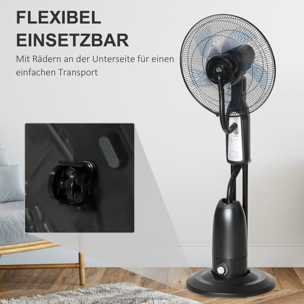 Stående ventilator, Ø44,5 cm x H120 cm, Sort
