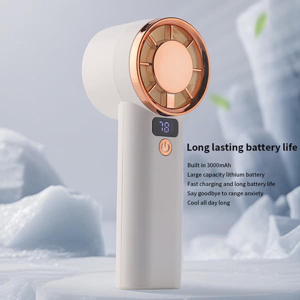 INF Mintgrön handhållen fläkt: Portabel kylning med lång batteritid Vit