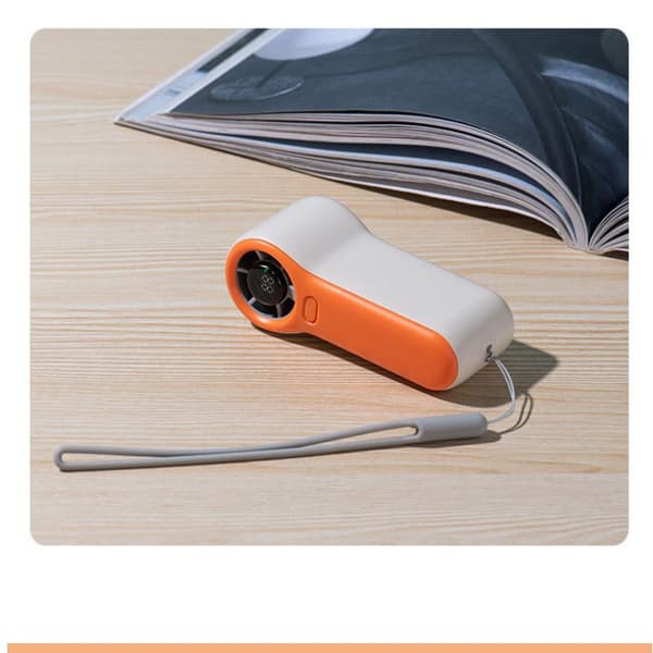 INF H02 Portabel Handhållen Fläkt med Digital Display Orange