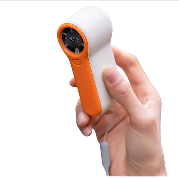 INF H02 Portabel Handhållen Fläkt med Digital Display Orange