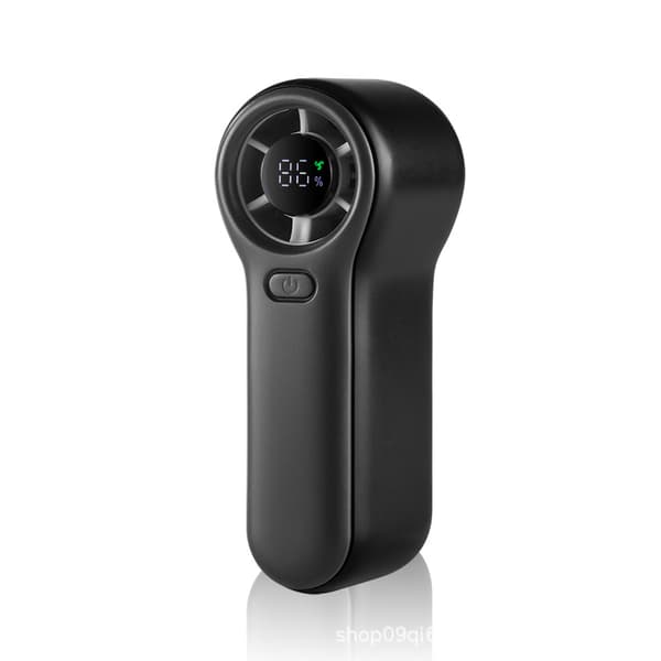 INF H02 Bærbar håndholdt ventilator med digitalt display Sort
