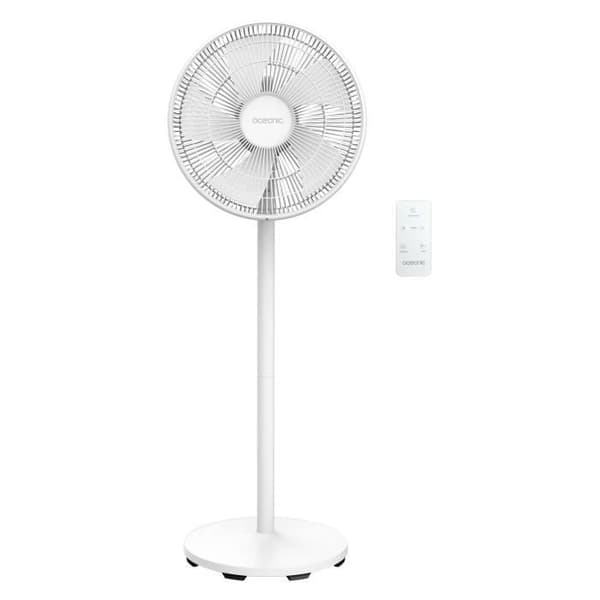 OCEANIC digitaalinen lattiatuuletin - 50 W - Ø 40 cm - 3 nopeutta - värähtelevä - kallistuva - valkoinen