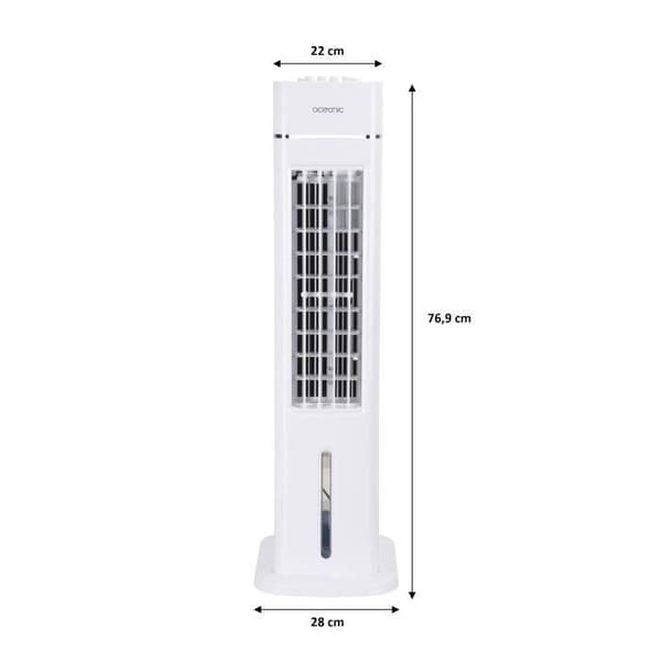 OCEANIC Luftkylare OCEANIC Tornfläkt - 70W - Höjd 76,5 cm - 3,5L - 3 hastigheter - Oscillerande - Vit