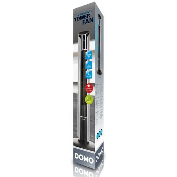 DOMO-tornituuletin 107 cm 45 W musta ja hopea