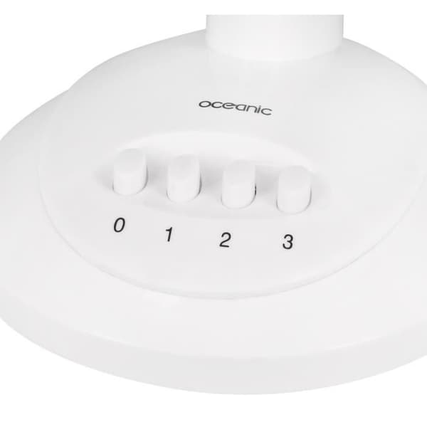 Pöytätuuletin OCEANIC - 40W - Halkaisija 30 cm - 3 nopeutta - Oskilloiva - Valkoinen