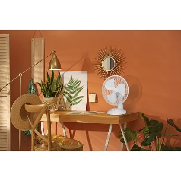 OCEANIC-pöytätuuletin - 30 W - Halkaisija 23 cm - 2 nopeutta - Oskilloiva - Valkoinen