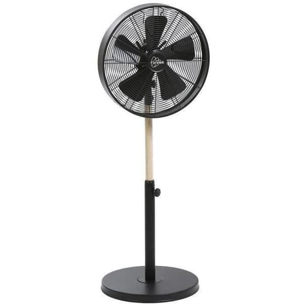 CALIFORNIA Sort & Træ - Oscillerende piedestalventilator Ø40cm 50W