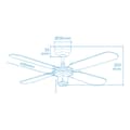 Miniatyrbild 6 av 6: Takfläkt EDM 33802 Báltico Vit 50 W ø 102 cm
