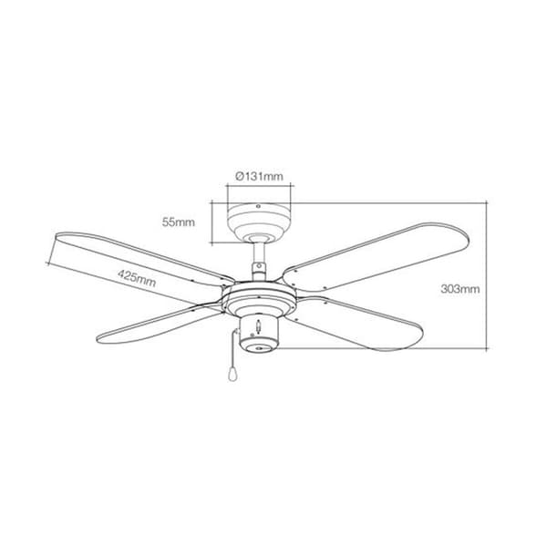 Takfläkt EDM 33802 Báltico Vit 50 W ø 102 cm