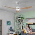 Miniatyrbild 3 av 10: Takfläkt med LED-ljus och 3 ABS-blad Wuled InnovaGoods Trä 36 W 52" Ø132 cm