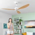Miniatyrbild 5 av 10: Takfläkt med LED-ljus och 3 ABS-blad Wuled InnovaGoods Trä 36 W 52" Ø132 cm