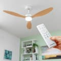 Miniatyrbild 2 av 10: Takfläkt med LED-ljus och 3 ABS-blad Wuled InnovaGoods Trä 36 W 52" Ø132 cm
