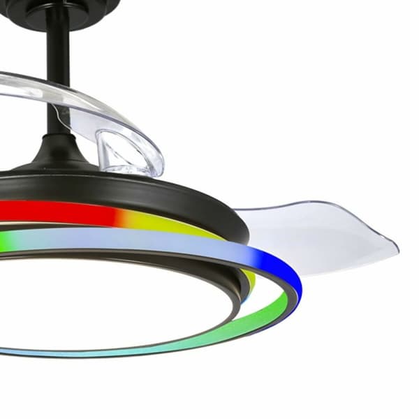 Kattotuuletin CristalRecord ANTILA MINI RGB BK RETRAC Musta