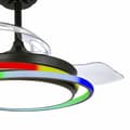 Pikkukuva 2 / 2: Kattotuuletin CristalRecord ANTILA MINI RGB BK RETRAC Musta