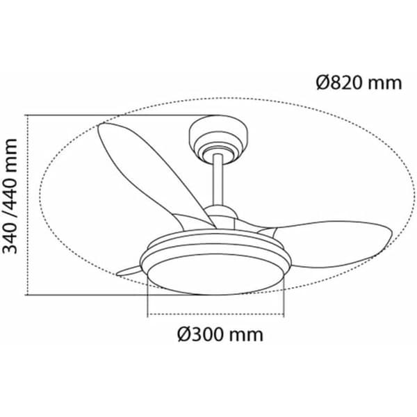 Loftsventilator CristalRecord STEL EVO MINI RGB RETRAC Gennemsigtig