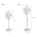 Miniatyrbillede 3 af 6: OCEANIC Standerventilator - 45 W - Ø 44 cm - 3 hastigheder - Oscillerende - Vipbar - Hvid