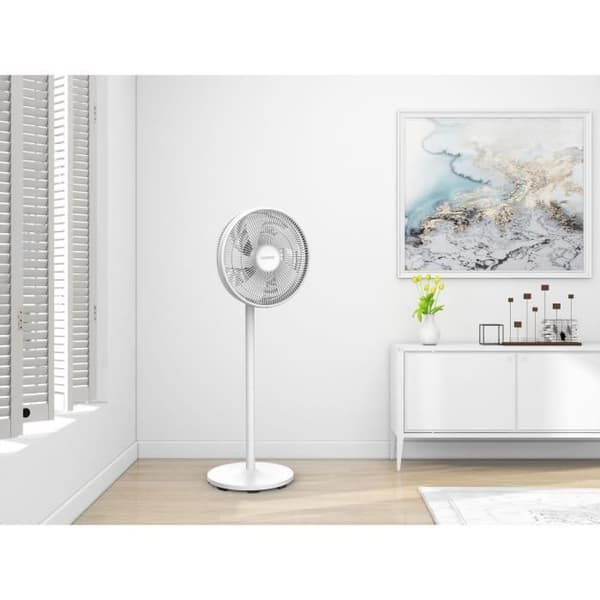 OCEANIC Digital Standerventilator - 50 W - Ø 40 cm - 3 Hastigheder - Oscillerende - Vipbar - Hvid