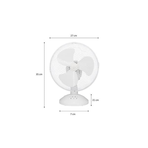OCEANIC bordsfläkt - 30W - Diameter 23 cm - 2 hastigheter - Oscillerande - Vit