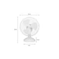 Miniatyrbild 5 av 6: OCEANIC bordsfläkt - 30W - Diameter 23 cm - 2 hastigheter - Oscillerande - Vit