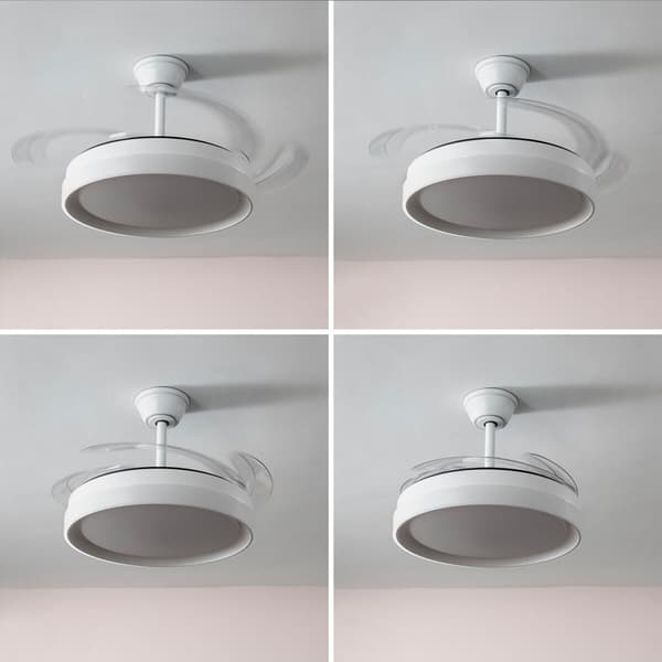 KÄYTETTY Kattotuuletin LED-valaisimella ja 4 taitettavilla siivekkeillä InnovaGoods (Kunnostetut Tuotteet B)