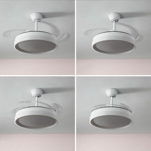 KÄYTETTY Kattotuuletin LED-valaisimella ja 4 taitettavilla siivekkeillä InnovaGoods (Kunnostetut Tuotteet B)