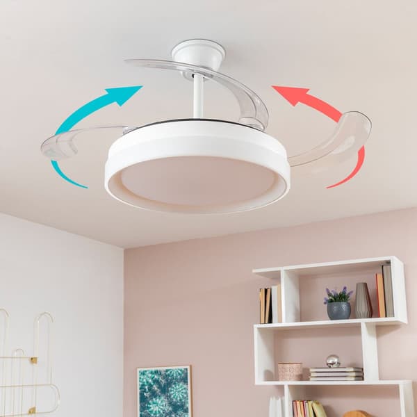 KÄYTETTY Kattotuuletin LED-valaisimella ja 4 taitettavilla siivekkeillä InnovaGoods (Kunnostetut Tuotteet B)