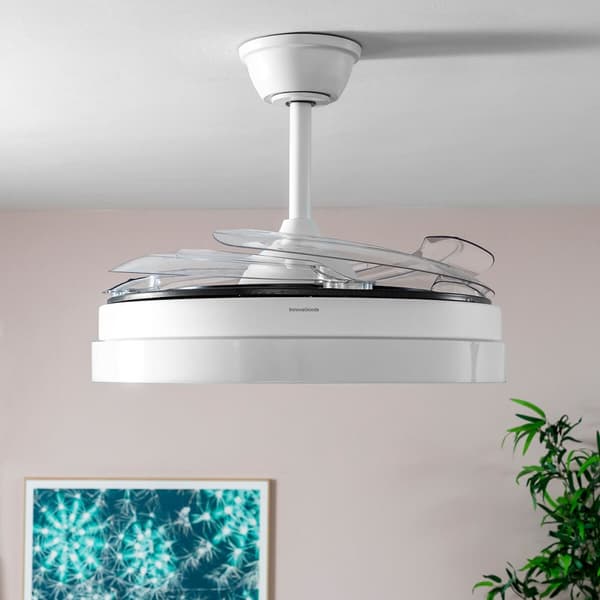 KÄYTETTY Kattotuuletin LED-valaisimella ja 4 taitettavilla siivekkeillä InnovaGoods (Kunnostetut Tuotteet B)