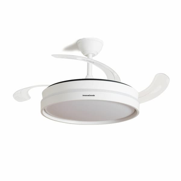 KÄYTETTY Kattotuuletin LED-valaisimella ja 4 taitettavilla siivekkeillä InnovaGoods (Kunnostetut Tuotteet B)
